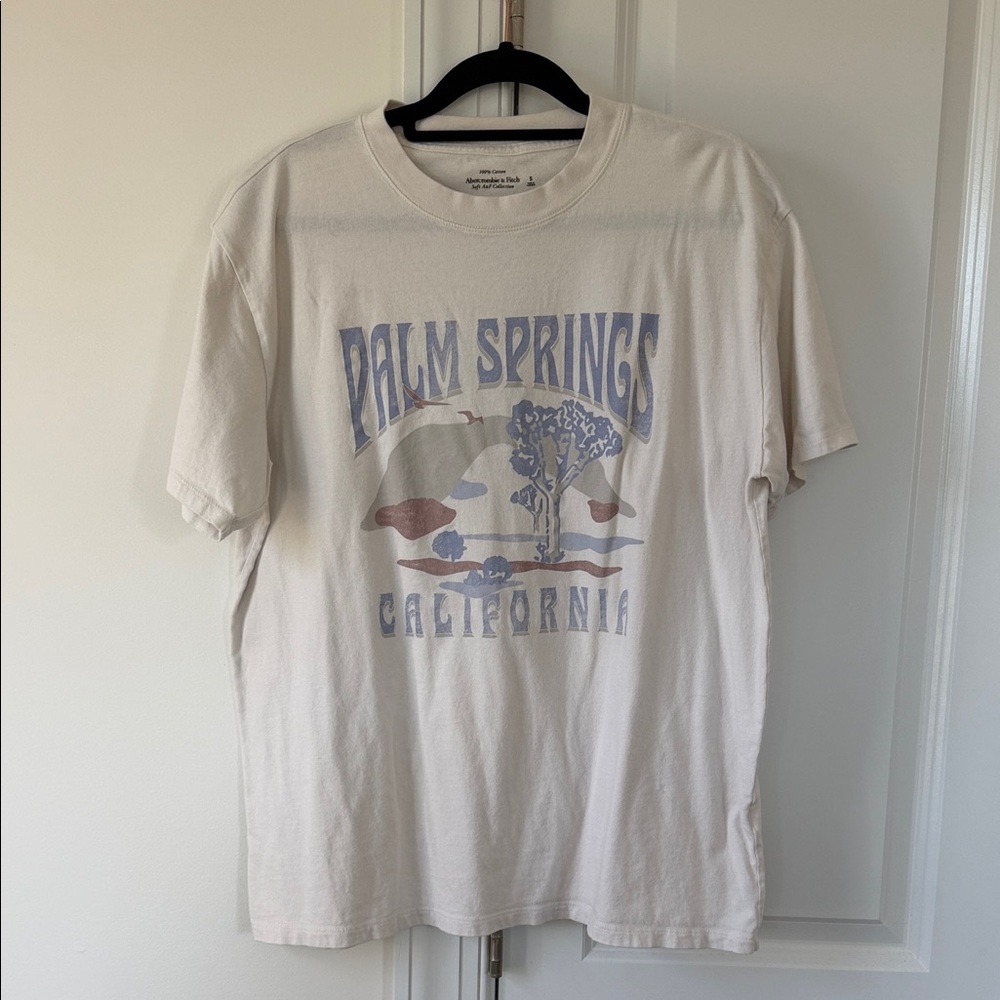 Abercrombie & Fitch Cream Palm Springs Graphic Tee